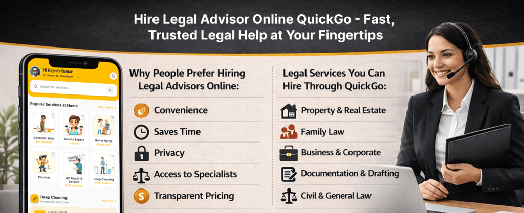 Hire Legal Advisor Online QuickGo – Fast, Trusted Legal Help at Your Fingertips